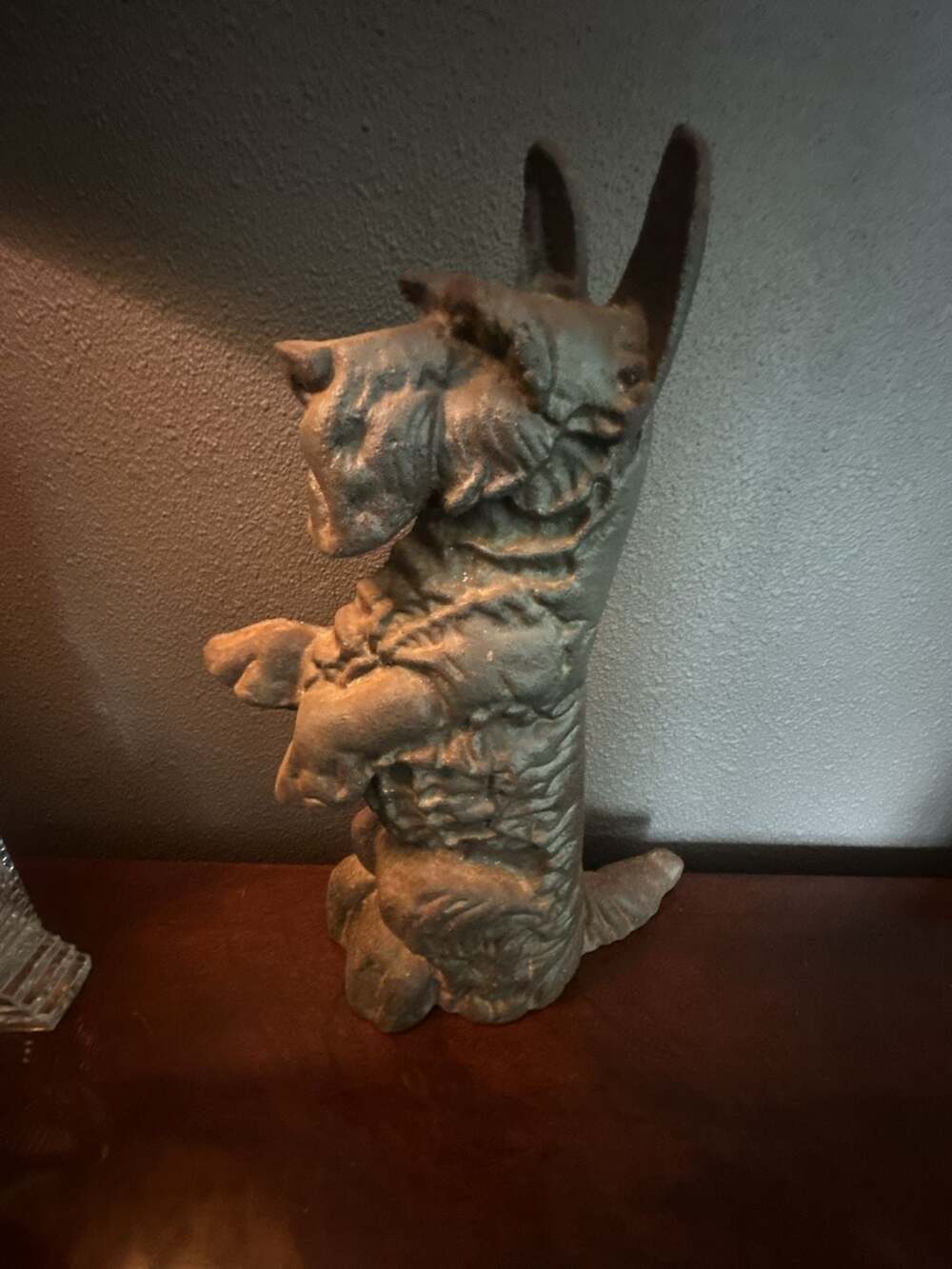 Vintage Cast Iron Scottie Dog Standing Doorstop 14-Inch